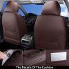 imageCoverado Car Seat Covers Full Set Seat Covers for Cars Black Car Seat Cover Car Seat Protector Waterproof Nappa Leather Car Seat Cushion Car Seat Covers Front Seats and Back Fit for Most CarsBrown