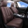 imageCoverado Car Seat Covers Full Set Seat Covers for Cars Black Car Seat Cover Car Seat Protector Waterproof Nappa Leather Car Seat Cushion Car Seat Covers Front Seats and Back Fit for Most CarsBrown