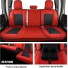 imageCoverado Car Seat Covers Fullset Leather Car Seat Covers for Dodge RAM 1500 Compatible with 20102023 2500 3500 Dodge RAM Accessories Automotive Seat Covers Protector GrayRed
