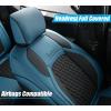 imageCoverado Car Seat Covers Fullset Leather Car Seat Covers for Dodge RAM 1500 Compatible with 20102023 2500 3500 Dodge RAM Accessories Automotive Seat Covers Protector GrayBlue