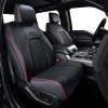 imageCoverado Car Seat Covers Fullset Leather Car Seat Covers for Dodge RAM 1500 Compatible with 20102023 2500 3500 Dodge RAM Accessories Automotive Seat Covers Protector GrayRed line