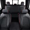 imageCoverado Car Seat Covers Fullset Leather Car Seat Covers for Dodge RAM 1500 Compatible with 20102023 2500 3500 Dodge RAM Accessories Automotive Seat Covers Protector GrayRed line
