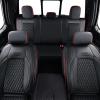 imageCoverado Car Seat Covers Fullset Leather Car Seat Covers for Dodge RAM 1500 Compatible with 20102023 2500 3500 Dodge RAM Accessories Automotive Seat Covers Protector GrayRed line
