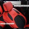 imageCoverado Car Seat Covers Fullset Leather Car Seat Covers for Dodge RAM 1500 Compatible with 20102023 2500 3500 Dodge RAM Accessories Automotive Seat Covers Protector GrayRed