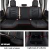 imageCoverado Car Seat Covers Fullset Leather Car Seat Covers for Dodge RAM 1500 Compatible with 20102023 2500 3500 Dodge RAM Accessories Automotive Seat Covers Protector GrayRed line