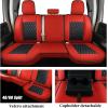 imageCoverado Car Seat Covers Fullset Leather Car Seat Covers for Dodge RAM 1500 Compatible with 20102023 2500 3500 Dodge RAM Accessories Automotive Seat Covers Protector GrayRed