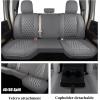 imageCoverado Car Seat Covers Fullset Leather Car Seat Covers for Dodge RAM 1500 Compatible with 20102023 2500 3500 Dodge RAM Accessories Automotive Seat Covers Protector GrayGray
