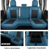imageCoverado Car Seat Covers Fullset Leather Car Seat Covers for Dodge RAM 1500 Compatible with 20102023 2500 3500 Dodge RAM Accessories Automotive Seat Covers Protector GrayBlue