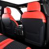 imageCoverado Car Seat Covers Fullset Leather Car Seat Covers for Dodge RAM 1500 Compatible with 20102023 2500 3500 Dodge RAM Accessories Automotive Seat Covers Protector GrayRed