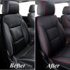 imageCoverado Chevy Silverado Seat Covers Faux Leather Seat Covers Fit for Chevy Silverado GMC Sierra 20072025 1500 20152025 2500HD 3500HD Crew Double Extended Cab Front BlackRed