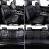 imageCoverado Chevy Silverado Seat Covers Faux Leather Seat Covers Fit for Chevy Silverado GMC Sierra 20072025 1500 20152025 2500HD 3500HD Crew Double Extended Cab Front BlackBlack
