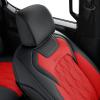 imageCoverado Front Car Seat Covers Faux Leather Ford F150 Seat Covers for Cars Fit for 20152024 Ford F150 SuperCrew and 20172024 Ford F250 F350 F450 Super Duty Crew Cab BlackampampRed