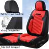 imageCoverado Front Seat Covers Leather Car Seat Covers Black Seat Covers for Cars Car Seat Protector Cushions Universal Fit for Most Cars ampamp SUV TrucksRedRedleather