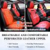 imageCoverado Front Seat Covers Leather Car Seat Covers Black Seat Covers for Cars Car Seat Protector Cushions Universal Fit for Most Cars ampamp SUV TrucksRedRedleather