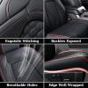 imageCoverado JK Seat Covers for Jeep Wrangler Custom Fit for Pickup Truck Jeep Wrangler Seat Covers 24 Door Waterproof Leather Car Seat Covers Cushions for Jeep Wrangler Accessories 20132017Red Line