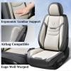 imageCoverado Leather Seat Covers for Cars Car Seat Covers Full Set Breathable Car Seat Protector with Lumbar Support Black Seat Covers Front and Back Waterproof Seat Cover Universal Fit for Most CarsLumbarSupportGray