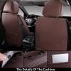 imageCoverado Leather Seat Covers for Cars Car Seat Covers Full Set Breathable Car Seat Protector with Lumbar Support Black Seat Covers Front and Back Waterproof Seat Cover Universal Fit for Most CarsABrown