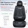 imageCoverado Leather Seat Covers for Cars Car Seat Covers Full Set Breathable Car Seat Protector with Lumbar Support Black Seat Covers Front and Back Waterproof Seat Cover Universal Fit for Most CarsABlack