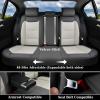 imageCoverado Leather Seat Covers for Cars Car Seat Covers Full Set Breathable Car Seat Protector with Lumbar Support Black Seat Covers Front and Back Waterproof Seat Cover Universal Fit for Most CarsLumbarSupportGray