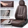 imageCoverado Leather Seat Covers for Cars Car Seat Covers Full Set Breathable Car Seat Protector with Lumbar Support Black Seat Covers Front and Back Waterproof Seat Cover Universal Fit for Most CarsABrown