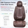 imageCoverado Leather Seat Covers for Cars Car Seat Covers Full Set Breathable Car Seat Protector with Lumbar Support Black Seat Covers Front and Back Waterproof Seat Cover Universal Fit for Most CarsABrown
