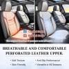 imageCoverado Leather Seat Covers for Cars Car Seat Covers Full Set Breathable Car Seat Protector with Lumbar Support Black Seat Covers Front and Back Waterproof Seat Cover Universal Fit for Most CarsLumbarSupportGray