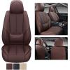 imageCoverado Leather Seat Covers for Cars Car Seat Covers Full Set Breathable Car Seat Protector with Lumbar Support Black Seat Covers Front and Back Waterproof Seat Cover Universal Fit for Most CarsABrown