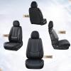 imageCoverado Leather Seat Covers for Cars Car Seat Covers Full Set Breathable Car Seat Protector with Lumbar Support Black Seat Covers Front and Back Waterproof Seat Cover Universal Fit for Most CarsABlack