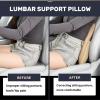 imageCoverado Lumbar Support Pillow for Car Ergonomic Memory Foam Back Pillow for Office Chair Back Cushion for Back Pain Relief PU Leather Car Lumbar Support for Driving Seat  GrayBeige