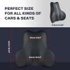 imageCoverado Lumbar Support Pillow for Car Ergonomic Memory Foam Back Pillow for Office Chair Back Cushion for Back Pain Relief PU Leather Car Lumbar Support for Driving Seat  GrayBlack