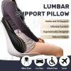 imageCoverado Lumbar Support Pillow for Car Ergonomic Memory Foam Back Pillow for Office Chair Back Cushion for Back Pain Relief PU Leather Car Lumbar Support for Driving Seat  GrayBlack