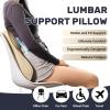 imageCoverado Lumbar Support Pillow for Car Ergonomic Memory Foam Back Pillow for Office Chair Back Cushion for Back Pain Relief PU Leather Car Lumbar Support for Driving Seat  GrayBeige
