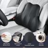 imageCoverado Lumbar Support Pillow for Car Ergonomic Memory Foam Back Pillow for Office Chair Back Cushion for Back Pain Relief PU Leather Car Lumbar Support for Driving Seat  GrayBlack