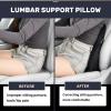 imageCoverado Lumbar Support Pillow for Car Ergonomic Memory Foam Back Pillow for Office Chair Back Cushion for Back Pain Relief PU Leather Car Lumbar Support for Driving Seat  GrayBlack