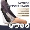 imageCoverado Lumbar Support Pillow for Car Ergonomic Memory Foam Back Pillow for Office Chair Back Cushion for Back Pain Relief PU Leather Car Lumbar Support for Driving Seat  GrayBlackgray