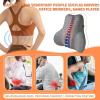 imageCoverado Lumbar Support Pillow for Car Seat Driver Leather Car Seat Cushions for Driving Back Pain Detachable Memory Foam Upper Lower Car Back Support BlackGray
