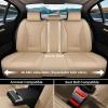 imageCoverado Seat Covers Front Seats Waterproof Car Seat Covers Luxury Leather Seat Covers for Cars Automotive Seat Covers Leather Seat Cushion Protector Universal Fit Most Cars SUVs Trucks BeigeBeige