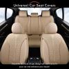 imageCoverado Seat Covers Front Seats Waterproof Car Seat Covers Luxury Leather Seat Covers for Cars Automotive Seat Covers Leather Seat Cushion Protector Universal Fit Most Cars SUVs Trucks BeigeBeige