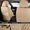 imageCoverado Seat Covers Front Seats Waterproof Car Seat Covers Luxury Leather Seat Covers for Cars Automotive Seat Covers Leather Seat Cushion Protector Universal Fit Most Cars SUVs Trucks BeigeBeige