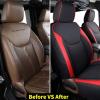 imageCoverado Seat Covers for Jeep Wrangler JK JL Leather Front Seat Covers for Truck Automotive Wrangler Seat Covers Custom Fit for 20072024 Jeep Wrangler 2Door4DoorBlackRed