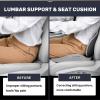 imageCoverado Seat Cushion and Lumbar Support Pillow for Car Office Chair Ergonomic Memory Foam Desk Chair Cushion Back Support Pillow Sciatica ampamp Back ampamp Tailbone Pain Relief CushionBlackampampGray