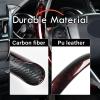 imageCoverado Steering Wheel Cover Deluxe Leather AntiSlip Design Car Steering Wheel Protector 15 Inch Universal Fit for Car Truck SUV Men Women Universal 145 to 15 Inch 2pcsBlackGoldBlackred