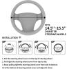 imageCoverado Steering Wheel Cover Stylish PU Leather Car Steering Wheel Protector 15 Inch Universal Fit for Most Car SUV Truck BeigePink