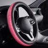 imageCoverado Steering Wheel Cover Stylish PU Leather Car Steering Wheel Protector 15 Inch Universal Fit for Most Car SUV Truck BeigePink