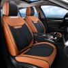 imageCoverado Car Seat Covers Full Set Seat Covers Waterproof Nappa Leather Seat Covers for Cars Front and Back Car Seat Protector Breathable Seat Cushion Seat Cover Universal Fit Most CarsBeigeBrownBlack
