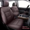 imageCoverado Chevy Silverado Seat Covers Faux Leather Seat Covers Fit for Chevy Silverado GMC Sierra 20072025 1500 20152025 2500HD 3500HD Crew Double Extended Cab Front BlackBrown