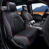 imageCoverado JK Seat Covers for Jeep Wrangler Custom Fit for Pickup Truck Jeep Wrangler Seat Covers 24 Door Waterproof Leather Car Seat Covers Cushions for Jeep Wrangler Accessories 20132017Red Line