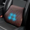 imageCoverado Leather Lumbar Support for Car Seat Driver Car Seat Massager for Vehicle Car Seat Cushions for Driving Back Pain Relief Car Massage Seat for Vehicle Lower Back Support for Car Brown