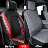 imageCoverado Rear Car Seat Covers Waterproof Canvas Seat Protector for Car Seat Cushions for Kids ampamp Dogs Seat Covers Compatible with 20152025 Ford F150 ampamp 20172025 Ford F250 F350 F450Black 2PCSGray