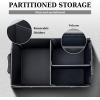 imageCoverado Trunk Organizer  Nappa Leather Car Organizer 30L Car Storage Organizer wCollapsible Waterproof Multi Compartments Dividers ampamp Secure 2 Straps Trunk Organizer for SUVTruckL